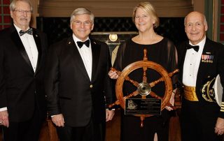 Ron Oswald, NMHS Board Chair; Christopher Culver, Rear Commodore, New York Yacht Club, who presented the award; SEA President Peg Brandon; SEA Board Chair Dr. Richard Cost.